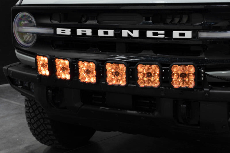 Diode Dynamics Bronco SS5 6-Pod CrossLink Grille Lightbar Kit Sport - Yellow Combo Light Bars & Cubes Diode Dynamics