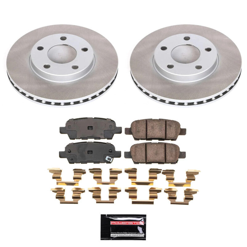 Power Stop 2009 Nissan 370Z Rear Semi-Coated Rotor Kit Brake Kits - Performance Blank PowerStop