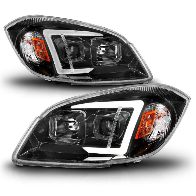 ANZO 05-10 Chevrolet Cobalt / 07-10 Pontiac G5 LED Projector Headlights w/ Seq Black Housing Headlights ANZO