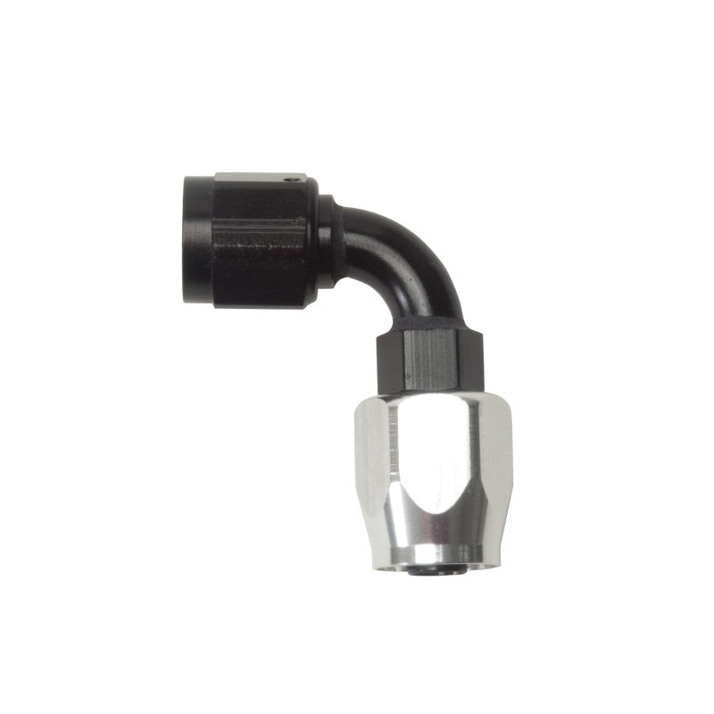 Russell Performance -6 AN Black/Silver 90 Degree Full Flow Hose End Fittings Russell