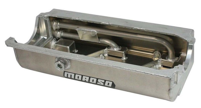 Moroso Pre-85 Chevrolet Small Block (w/Two Pick Ups) Sprint Car Dry Sump 6.5in Aluminum Oil Pan Oil Pans Moroso