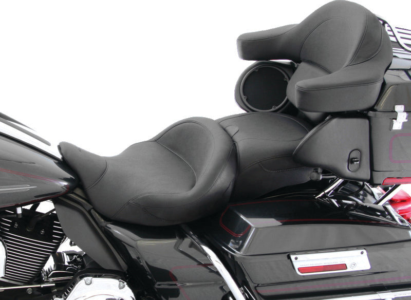Mustang 08-21 Harley Electra Glide, Rd Glide, Rd King, Str Glide Super Touring 1PC Seat - Black One-Piece Motorcycle Seats Mustang Motorcycle