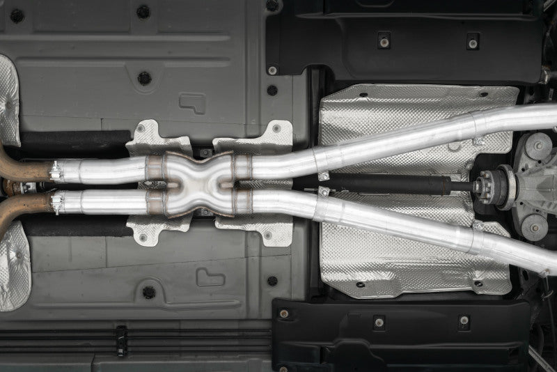 MBRP 15-16 Dodge Challenger 5.7L HEMI SS 3in Quad Split Rear Exit w/ Carbon Fiber Tips - T304 Catback MBRP