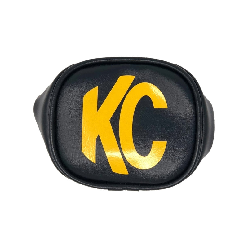 KC HiLiTES 3in. Rectangle Soft Cover (Pair) - Black w/Yellow KC Logo Light Covers and Guards KC HiLiTES