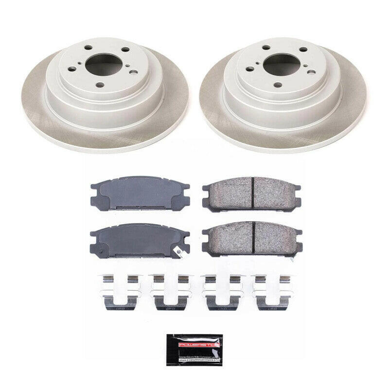 Power Stop 90-99 Subaru Legacy Rear Semi-Coated Rotor Kit Brake Kits - Performance Blank PowerStop