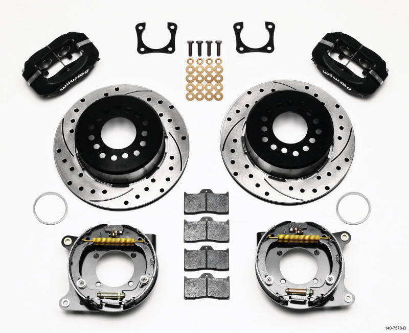 Wilwood Forged Dynalite P/S Park Brake Kit Drilled Chevy 12 Bolt-Spec 3.15in Bearing Big Brake Kits Wilwood