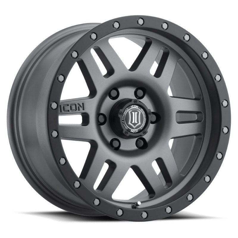 ICON Six Speed 17x8.5 6x5.5 25mm Offset 5.75in BS 108.1mm Bore Titanium Wheel Wheels - Cast ICON