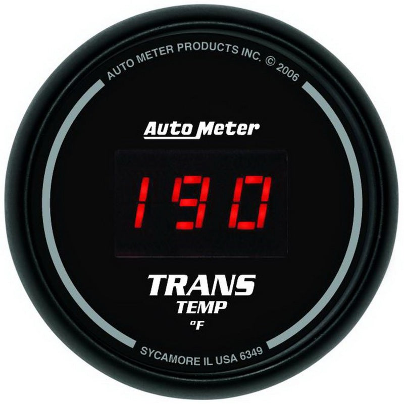 Autometer Z Series 52mm Black Digital 0-300 Deg F Transmission Temperature Gauge Gauges AutoMeter