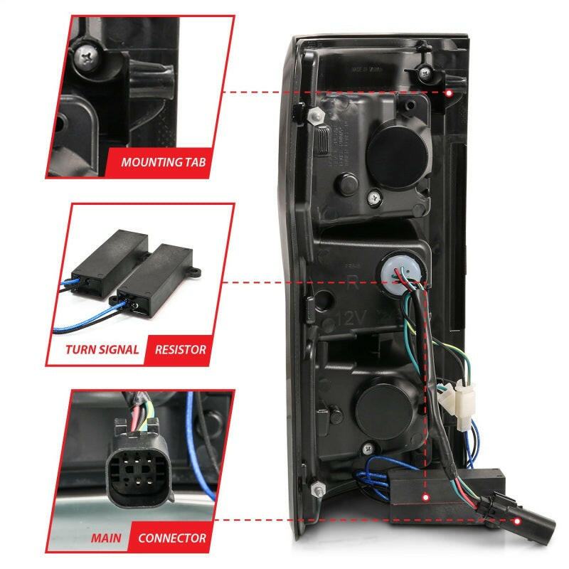 ANZO 18-19 Ford F-150 LED Taillights Black Tail Lights ANZO