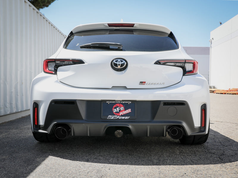 aFe 23-24 Toyota GR Corolla L3 1.6L (t) Gemini XV 3in to 2-1/2in Cat Back Exhaust w/ Black Tips Catback aFe