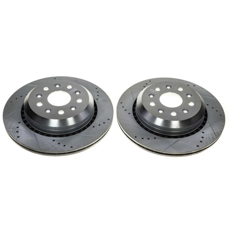 Power Stop 20-21 Jeep Gladiator Rear Evolution Drilled & Slotted Rotor - Pair Brake Rotors - Slot & Drilled PowerStop