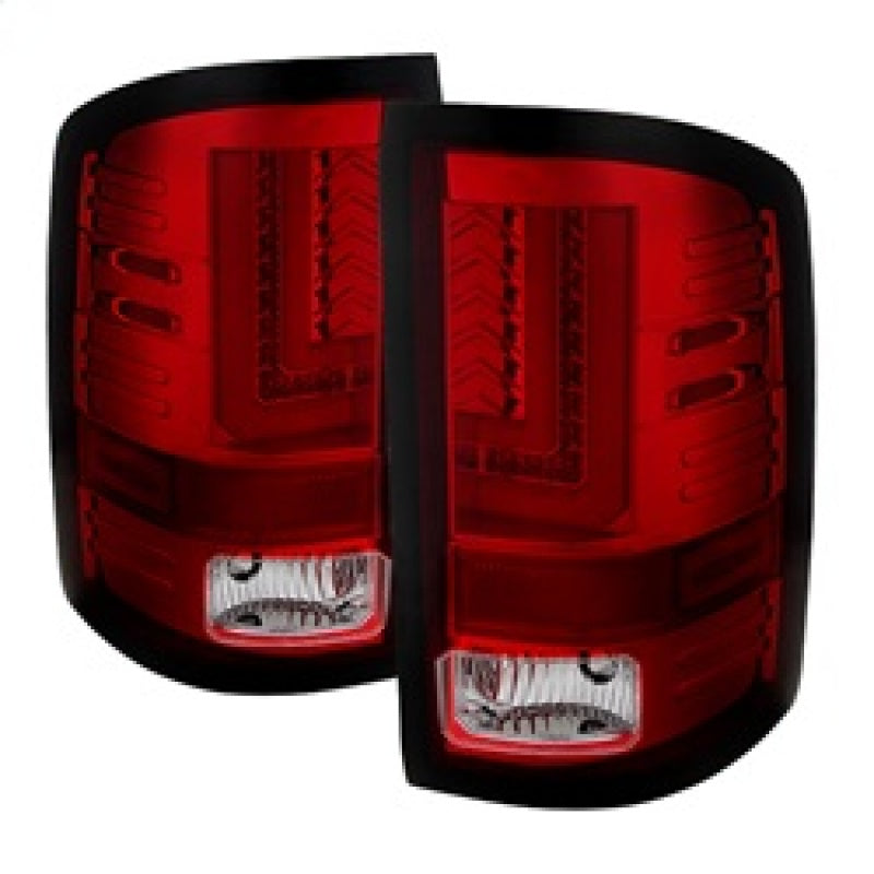 Spyder GMC Sierra 14-16 LED Tail Lights Red Clear ALT-YD-GS14-LBLED-RC Tail Lights SPYDER
