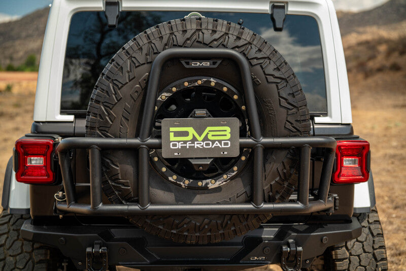 DV8 18-25 Jeep Wrangler JL Body Mounted Tire Carrier Chase Racks DV8 Offroad