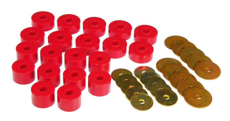 Prothane 85-89 Mitsubishi Montero Body Mount Kit - Red Bushing Kits Prothane
