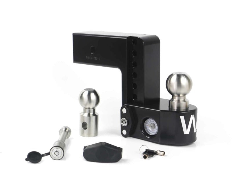 Weigh Safe 6in Drop Hitch w/Built-in Scale & 3in Shank (8K/21K GTWR) w/WS05 - Black Cerakote Hitch Ball Mounts Weigh Safe