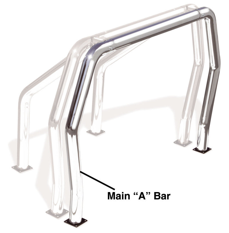 Go Rhino RHINO Bed Bar - Front Main A bar - Chrome Bed Bars Go Rhino