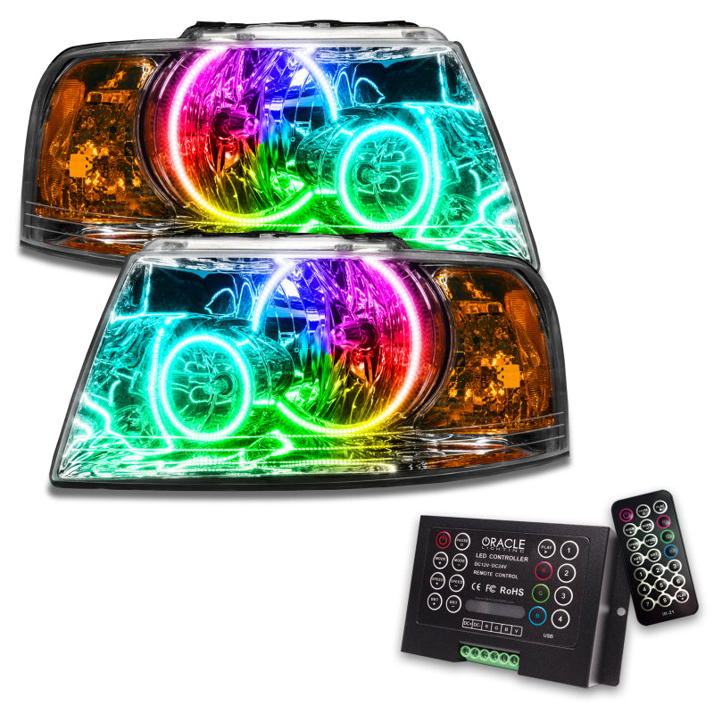 Oracle 03-06 Ford Expedition SMD HL - Chrome - ColorSHIFT w/ 2.0 Controller Headlights ORACLE Lighting