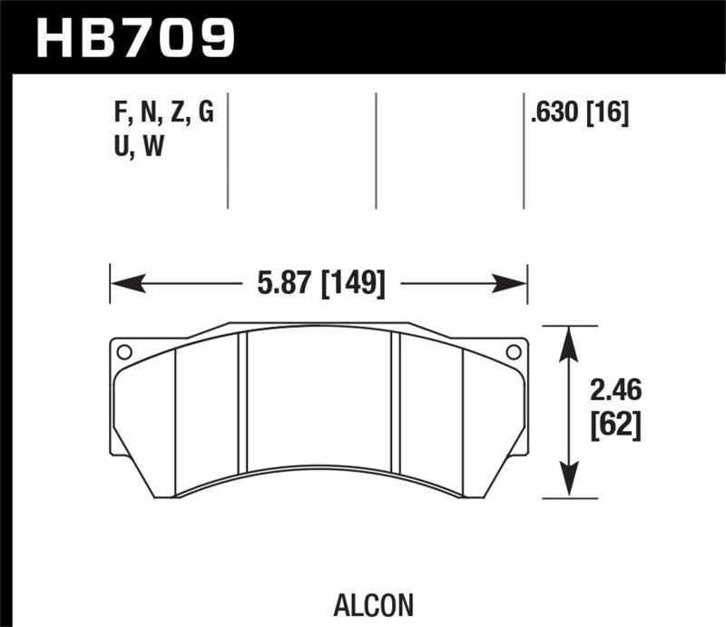 Hawk Performance Alcon Mono 6, Model 4497 DTC-70 Race Brake Pads Brake Pads - Racing Hawk Performance