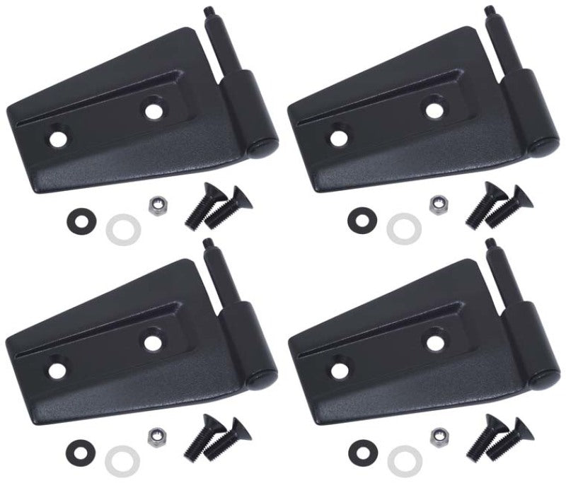 Kentrol 07-18 Jeep Wrangler JK Door Hinge Set 4 Pieces 2 Door - Textured Black Doors Kentrol