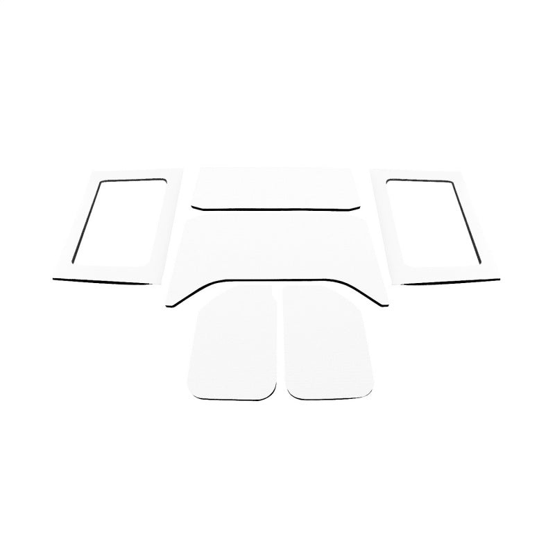 DEI 11-18 Jeep Wrangler JK 4-Door Boom Mat Complete Headliner Kit - 6 Piece - White Hard Top Accessories DEI