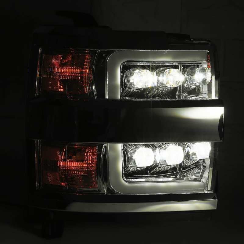 AlphaRex 15-18 Chevy 2500HD NOVA LED Proj Headlights Plank Style Black w/Activ Light/Seq Signal/DRL Headlights AlphaRex