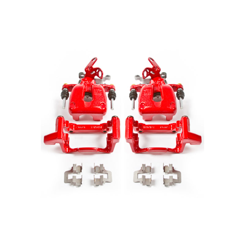 Power Stop 08-09 Audi A3 Rear Red Calipers w/Brackets - Pair Brake Calipers - Perf PowerStop