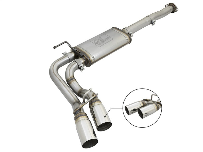 aFe Power Rebel Series 3in SS Cat-Back Exhaust w/ Polished Tips 2005-2015 Toyota Tacoma V6-4.0L Catback aFe