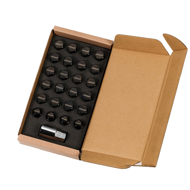 Rays 19 Hex L33 Lock & Nut Set 14x1.50 - Black Lug Nuts Rays