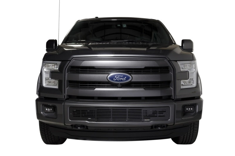 Putco 15-17 Ford F-150 - Stainless Steel Black Bar Design Bumper Grille Inserts Grilles Putco