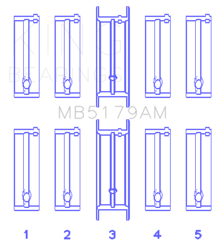 King Engine Bearings Daewoo/GM/Opel/Vauxhall (Size 0.25) Main Bearing Set Bearings King Engine Bearings