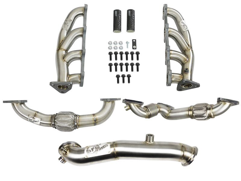 aFe Twisted Steel Headers Up-Pipes & Down-Pipe 11-15 GM Diesel Trucks V8-6.6L (td) LML Headers & Manifolds aFe