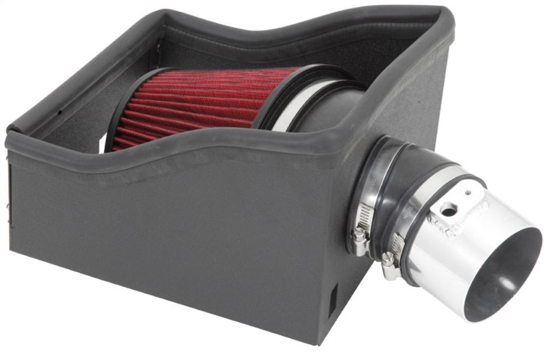 Spectre 12-14 Ford F150 V6-3.5L F/I Air Intake Kit - Polished w/Red Filter Cold Air Intakes Spectre