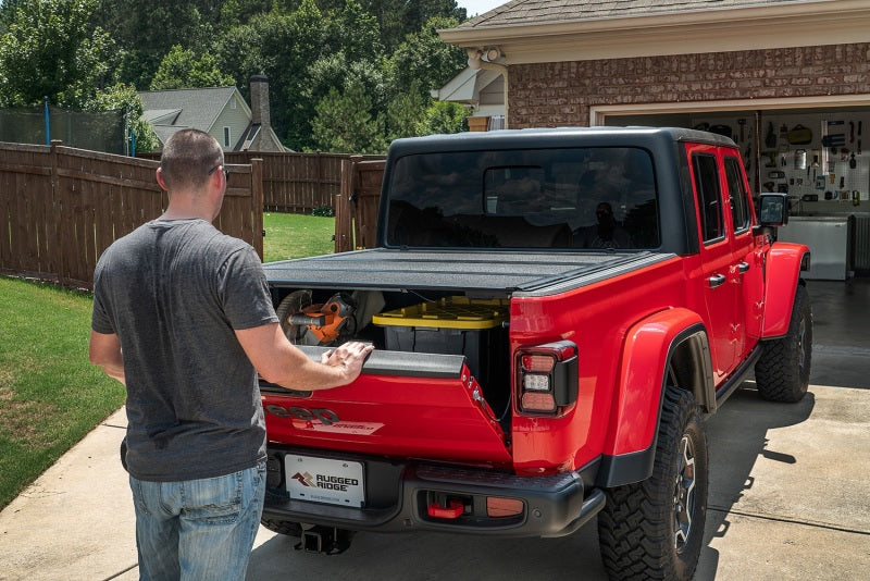 Rugged Ridge Armis Hard Folding With LINE-X Bed Cover 2020 JT Tonneau Covers - Hard Fold Rugged Ridge
