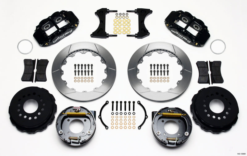 Wilwood Narrow Superlite 4R Rear P-Brk Kit 12.88in Chevy 12 Bolt w/ C-Clips Staggered mt Big Brake Kits Wilwood