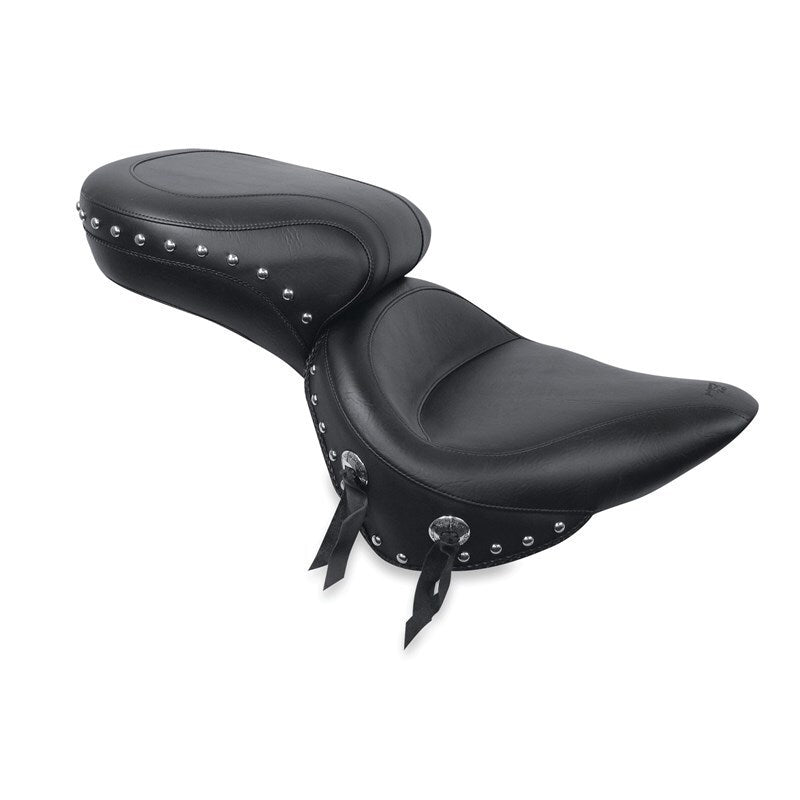 Mustang 00-15 Harley Softail Standard Rear Tire Wide Touring 1PC Seat w/Studs - Black One-Piece Motorcycle Seats Mustang Motorcycle
