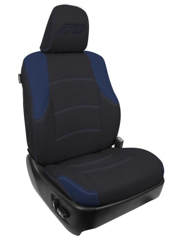 PRP 11-24 Toyota 4Runner Front Seat Covers (Pair) - Black/Navy Blue Seat Covers PRP Seats