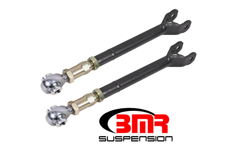 BMR 08-17 Challenger Lower Trailing Arms w/ On-Car Adj. Rod Ends - Black Hammertone Suspension Arms & Components BMR Suspension