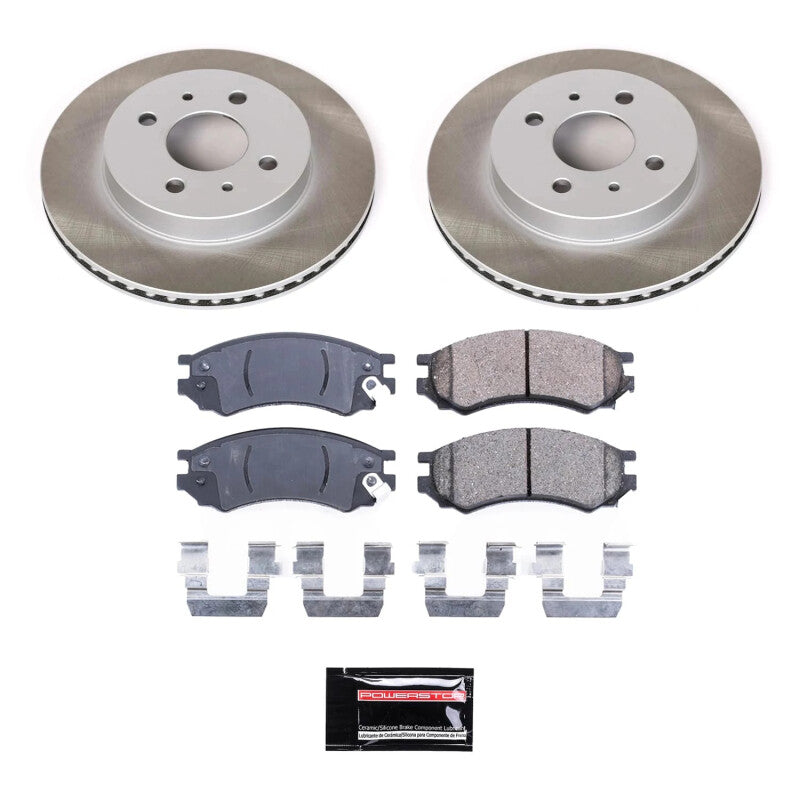 Power Stop 93-01 Saturn SW2 Front Semi-Coated Rotor Kit Brake Kits - Performance Blank PowerStop
