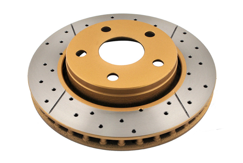 DBA 07-17 Jeep Wrangler Front Drilled & Slotted Street Series X-Gold Rotor Brake Rotors - Slot & Drilled DBA
