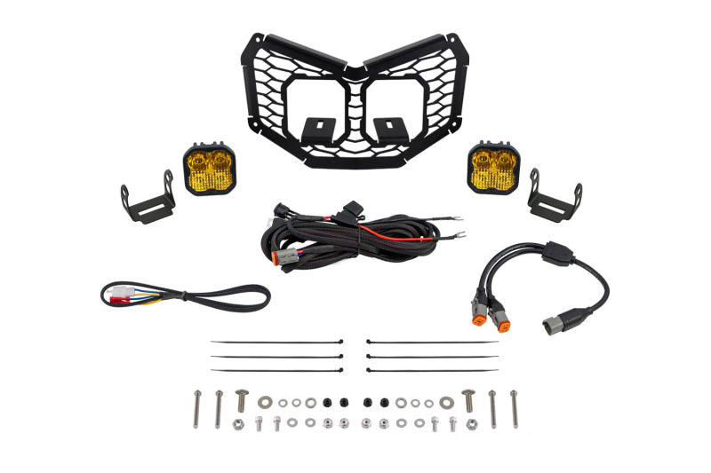 Diode Dynamics 17-24 Can-Am Maverick X3 Stage Series LED Grille Kit - Pro Yellow Combo Light Accessories and Wiring Diode Dynamics