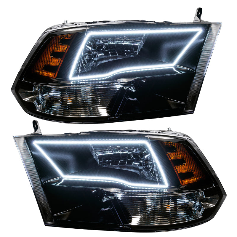 Oracle 09-17 RAM 1500 TRX Quad Pre-Assembled Headlights Blk Housing - w/ BC1 Controller Headlights ORACLE Lighting