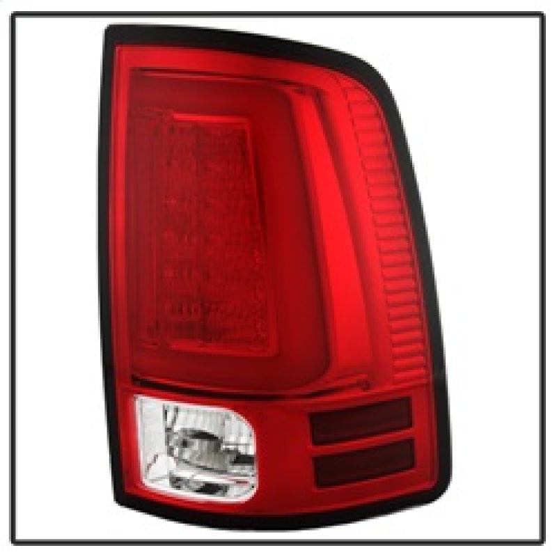 Spyder 09-16 Dodge Ram 1500 Light Bar LED Tail Lights - Red Clear ALT-YD-DRAM09V2-LED-RC Tail Lights SPYDER