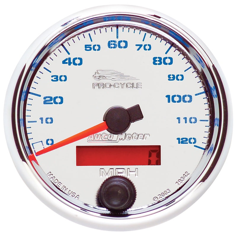 Autometer Pro-Cycle Gauge Speedo 2 5/8in 120 Mph Elec Chrome Gauges AutoMeter