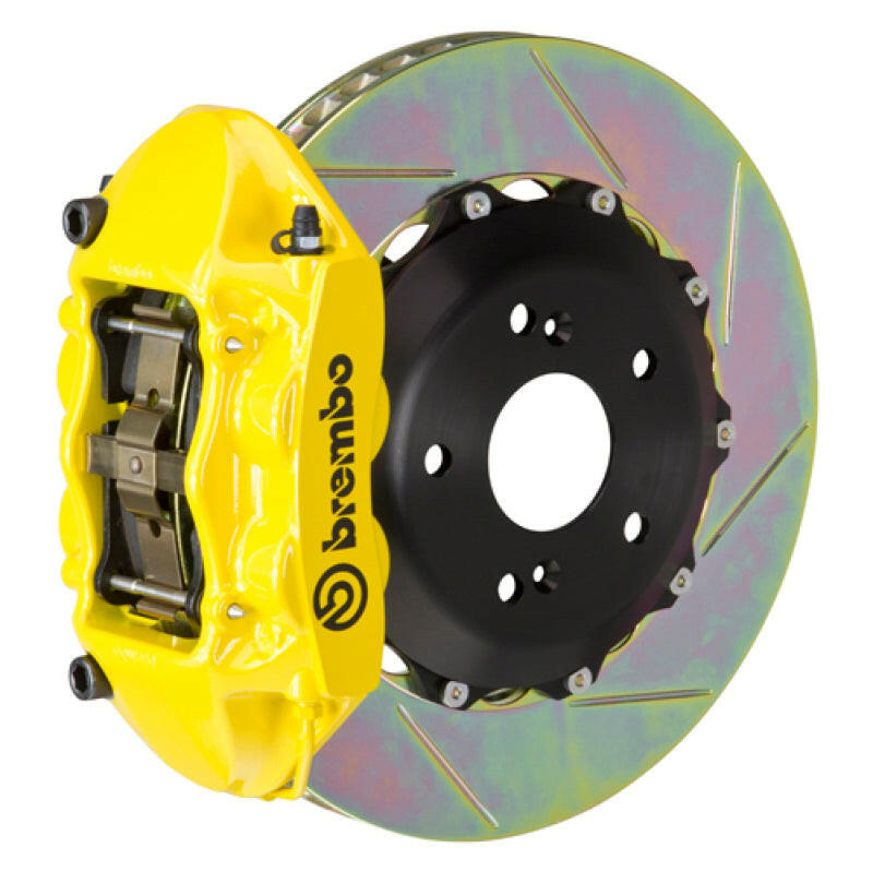 Brembo 07-15 TT 3.2L/09-15 TTS/12-13 TT RS Rr GT BBK 4Pist Cast 328x28 2pc Rotor Slot Type1-Yellow Brake Kits - Performance Slot Brembo