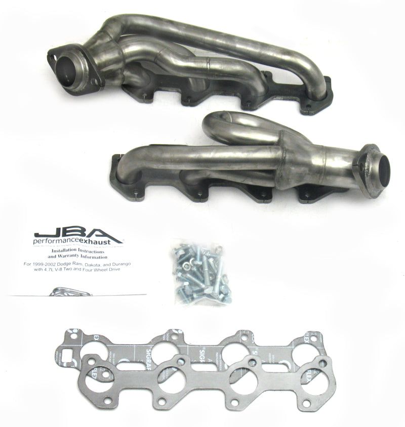 JBA 02-03 Dodge RAM 4.7L PowerTech 1-1/2in Primary Raw 409SS Cat4Ward Header Headers & Manifolds JBA