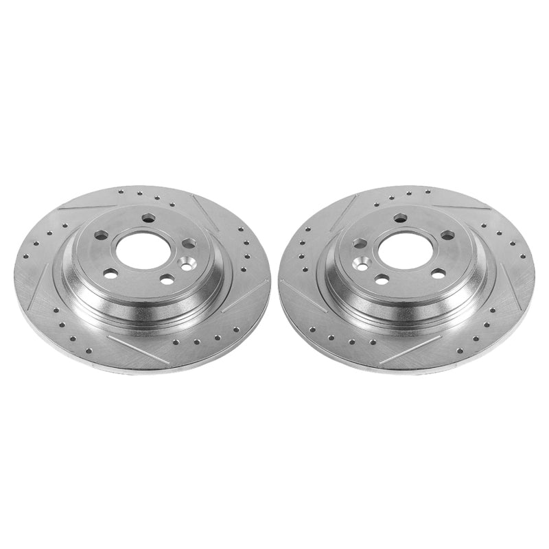 Power Stop 11-15 Volvo S60 Rear Evolution Drilled & Slotted Rotors - Pair Brake Rotors - Slot & Drilled PowerStop