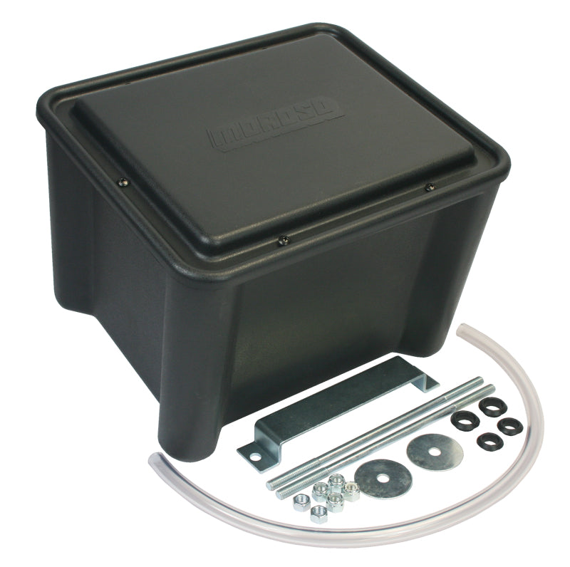Moroso Sealed Battery Box Black w/Mounting Hardware - Black Battery Accessories Moroso