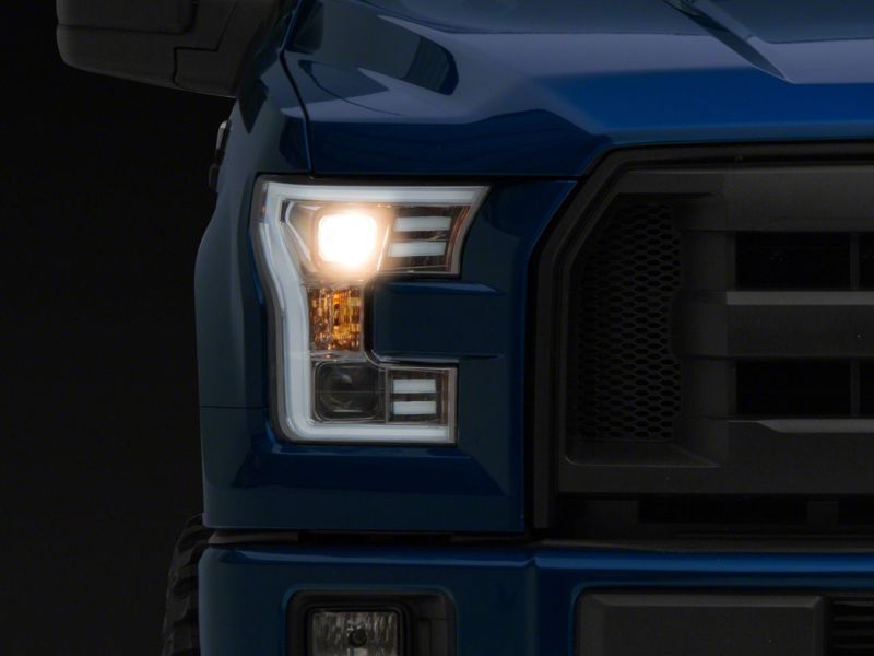 Raxiom 15-17 Ford F-150 Projector Headlights w/ LED Accent- Chrome Housing (Clear Lens) Headlights Raxiom