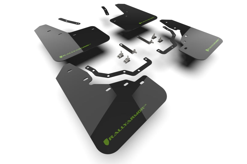 Rally Armor 2024+ Lexus GX-550 Overtrail Black UR Mud Flap Dark Green Logo Mud Flaps Rally Armor