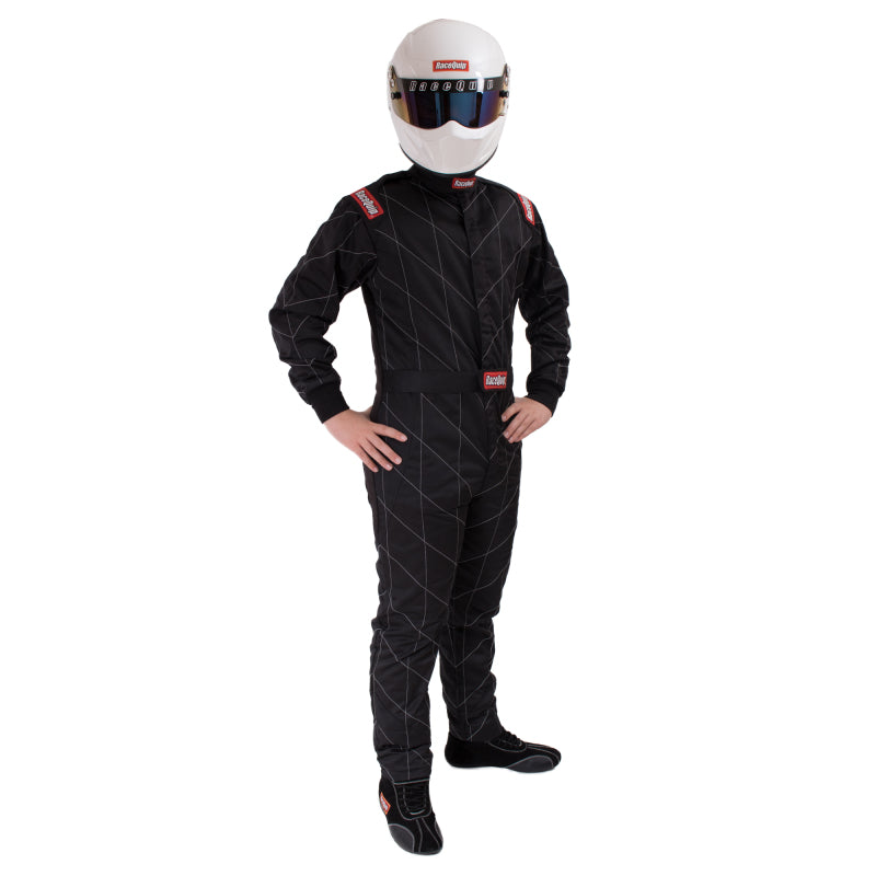RaceQuip Black Chevron-5 Suit SFI-5 - Mtall Racing Suits Racequip